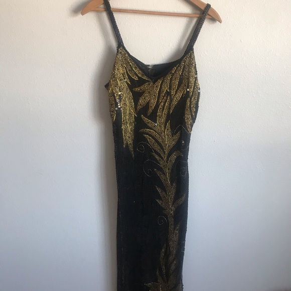 Vintage Dresses & Skirts - Gorgeous vintage long beaded silk dress